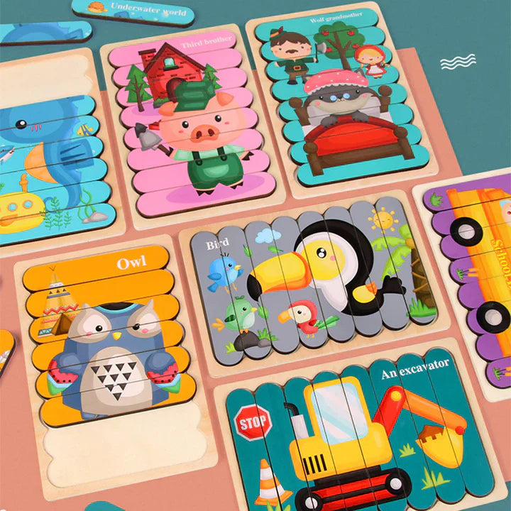 Wildmind Puzzel | Leer Vormen En Kleuren - Houten 3D Puzzel