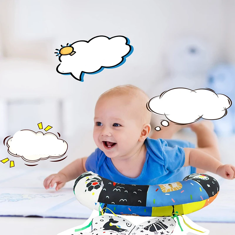 Sensorypillow | Leerzaam Speelgoedkussen Met Bijtring - Activiteitenkussen