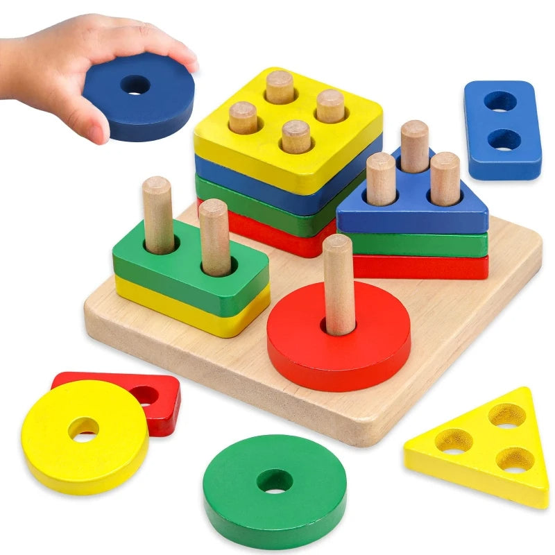 Colorstacks | Speels Leren Over Vormen En Kleuren - Montessori Geometrische Puzzel