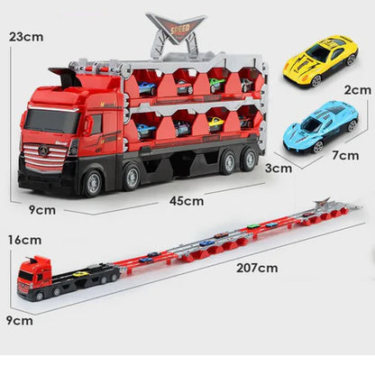 Turbotruck | Racebaan Met Lanceerfunctie - Multifunctionele Speelgoedtruck