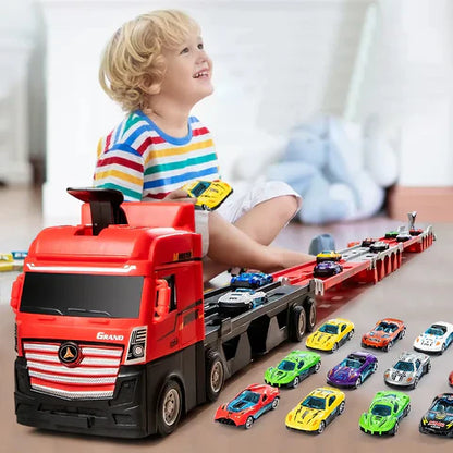 Turbotruck | Racebaan Met Lanceerfunctie - Multifunctionele Speelgoedtruck
