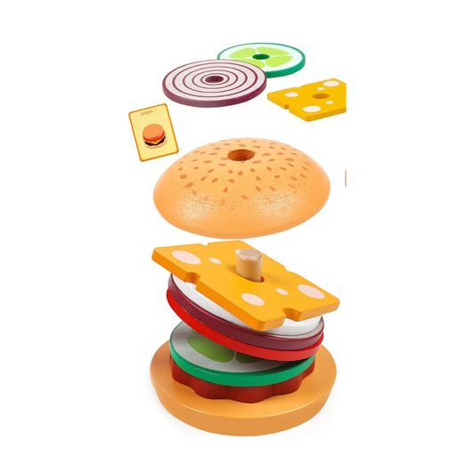 Stacksnack | Bouw Je Eigen Burger - Houten Stapelspeelgoed
