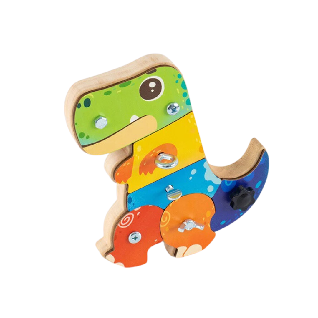 Dinofix | Ontdek En Draai - Houten Schroefbord