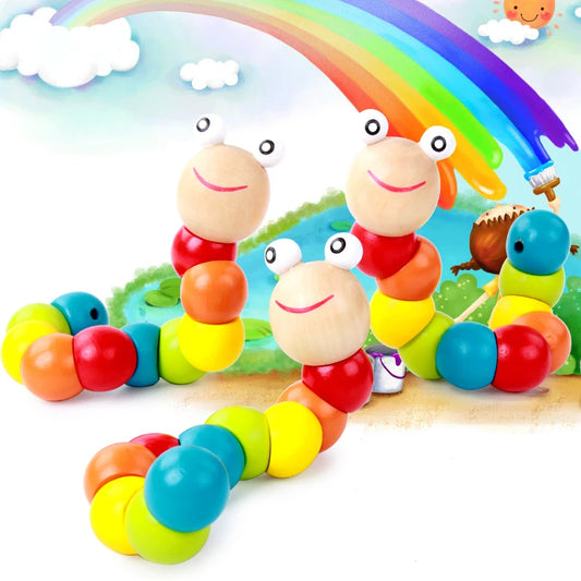 Twistyworm | Eindeloos Draai- En Vormplezier - Houten Rups Speeltje
