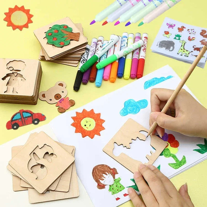 Artshapes | Creatief Tekenen Voor Kinderen - Houten Stencil Set