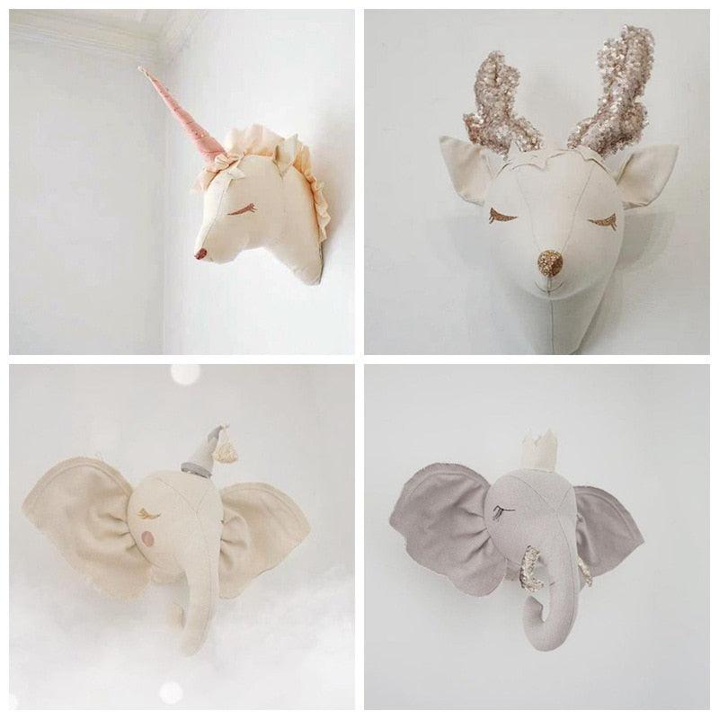 Wonderzoo | Fantasierijke Dierenkoppen - Pluche Wanddecoratie