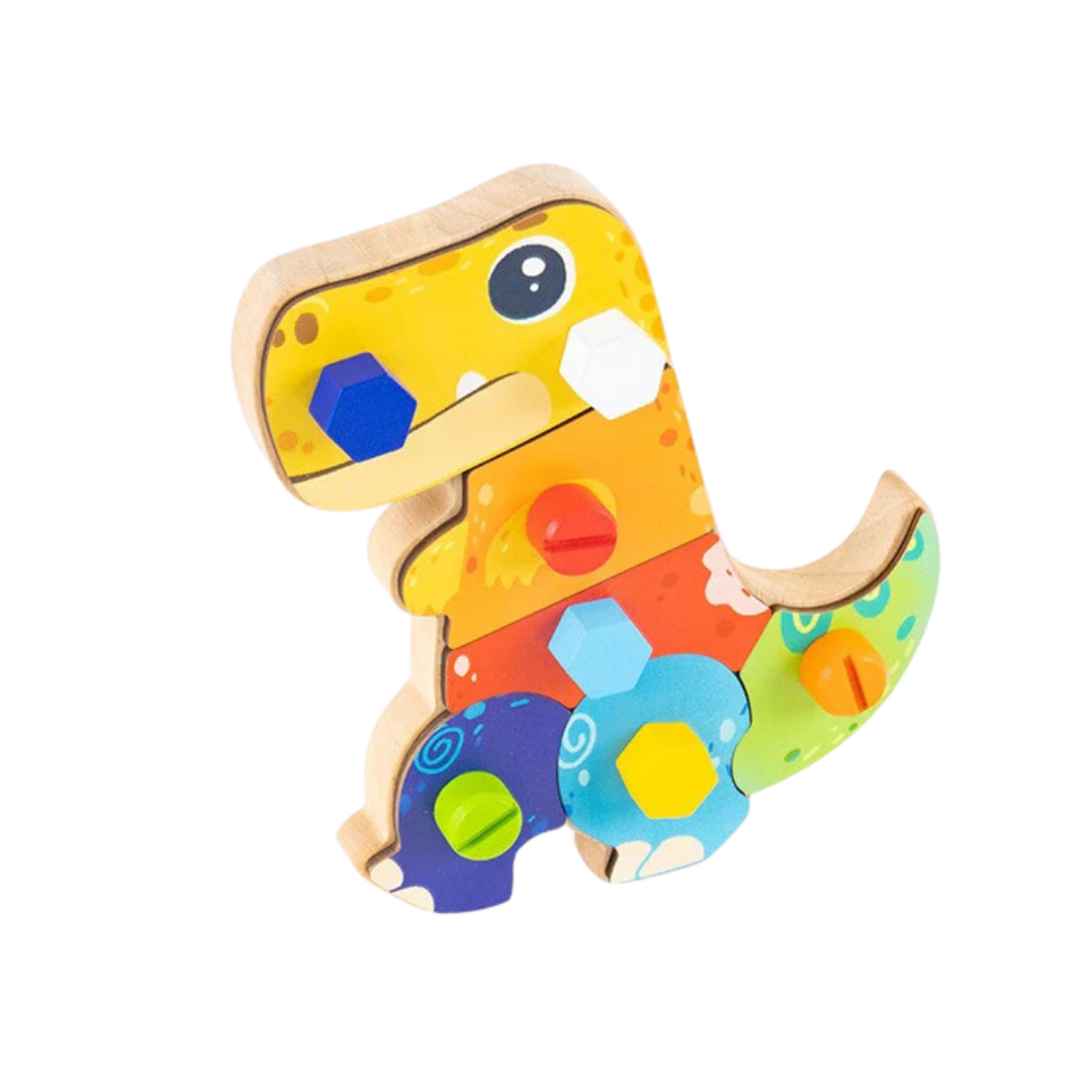 Dinofix | Ontdek En Draai - Houten Schroefbord