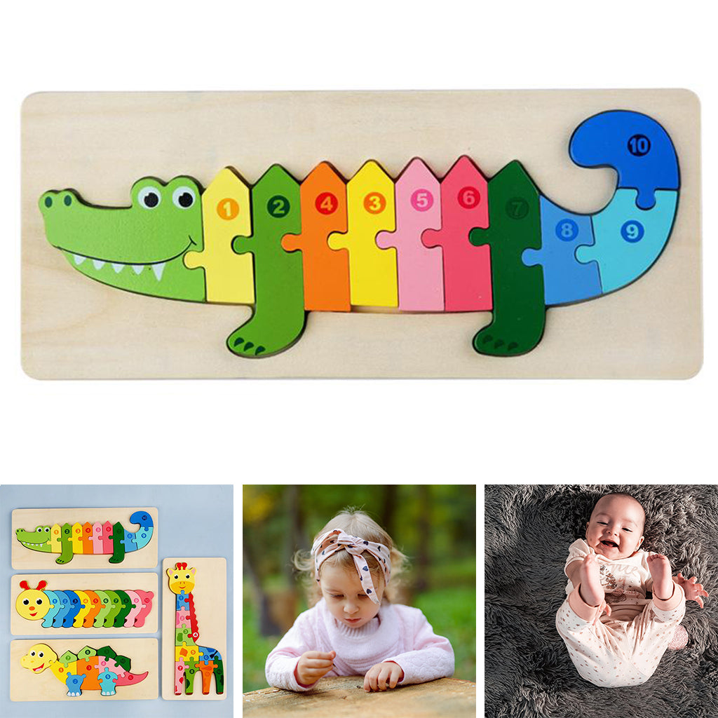 Zoomatch | Dieren En Cijfers Leren - Educatieve Houten Dierenpuzzel