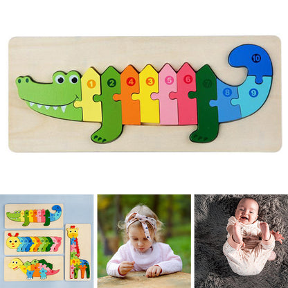 Zoomatch | Dieren En Cijfers Leren - Educatieve Houten Dierenpuzzel