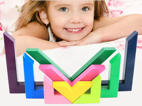 Balancearc | Regenboogkleuren En Stabiliteit - Houten Stapelspeelgoed