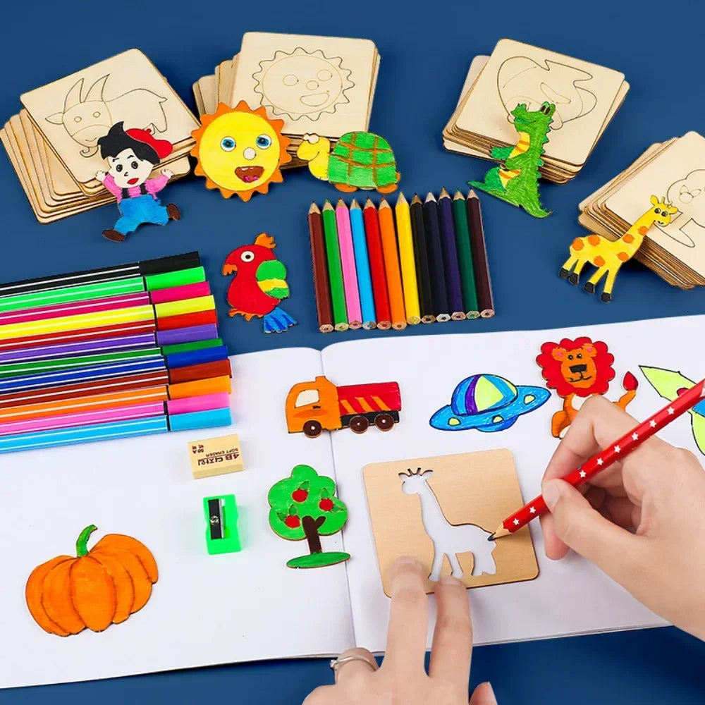 Artshapes | Creatief Tekenen Voor Kinderen - Houten Stencil Set