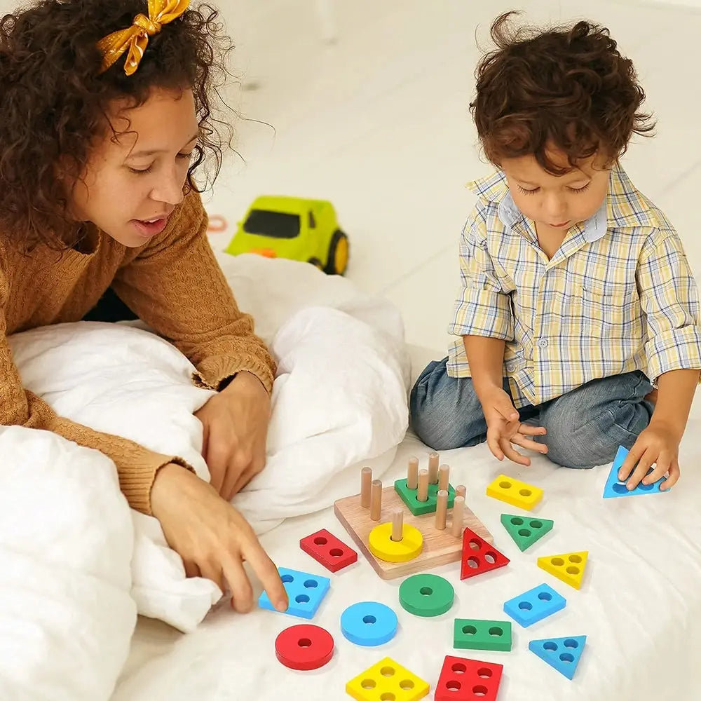 Colorstacks | Speels Leren Over Vormen En Kleuren - Montessori Geometrische Puzzel