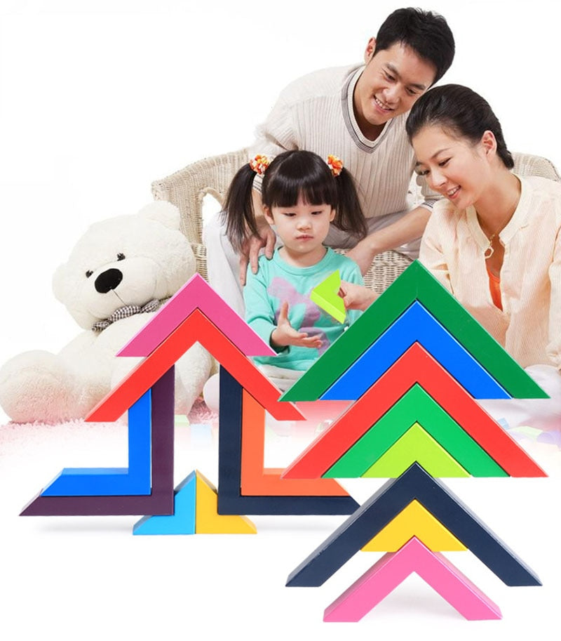 Balancearc | Regenboogkleuren En Stabiliteit - Houten Stapelspeelgoed