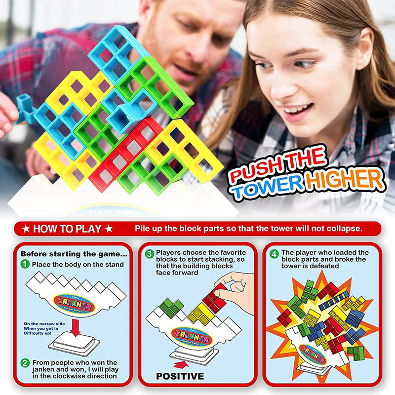 Tetratower | Slim Bouwen En Balanceren -  Educatief Stapelspel