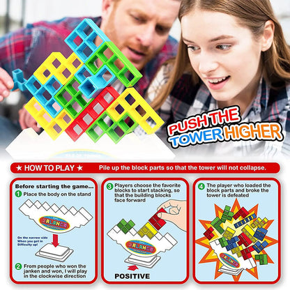 Tetratower | Slim Bouwen En Balanceren -  Educatief Stapelspel