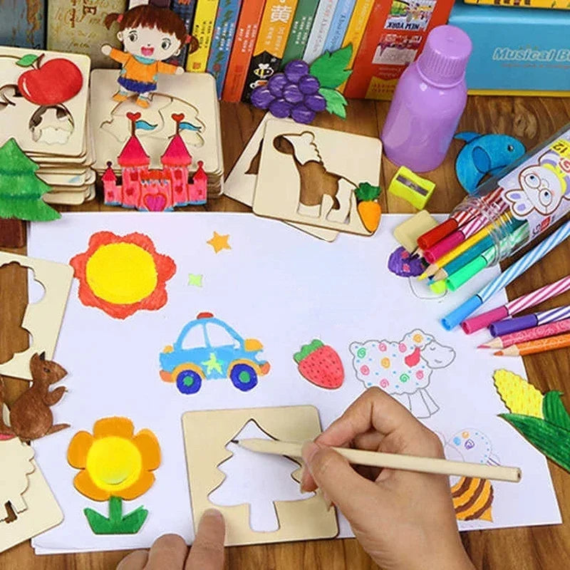 Artshapes | Creatief Tekenen Voor Kinderen - Houten Stencil Set