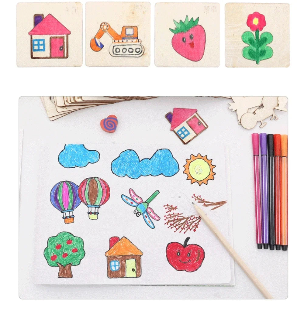 Artshapes | Creatief Tekenen Voor Kinderen - Houten Stencil Set