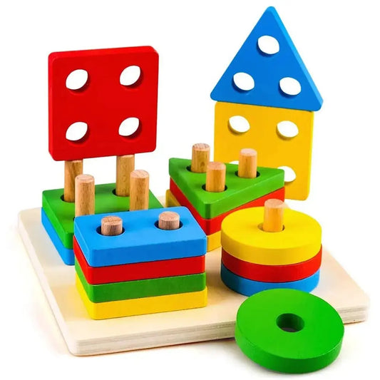 Colorstacks | Speels Leren Over Vormen En Kleuren - Montessori Geometrische Puzzel