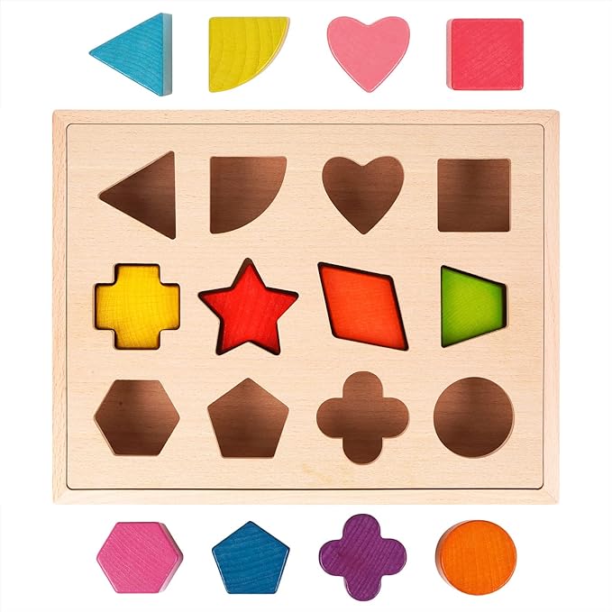 Blockplay | Sorteer Blokken In Juiste Vakken - Educatief Houten Sorteerbord