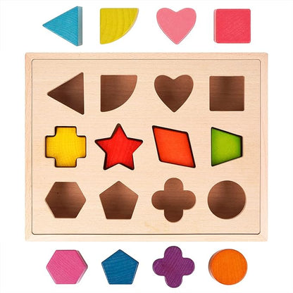 Blockplay | Sorteer Blokken In Juiste Vakken - Educatief Houten Sorteerbord