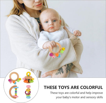 Rattlejoy | Stimuleer Zintuigen En Grip - Montessori Houten Rammelaars