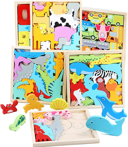Totspuzzle | Perfect Voor Kleine Handjes - Houten Vormenpuzzel
