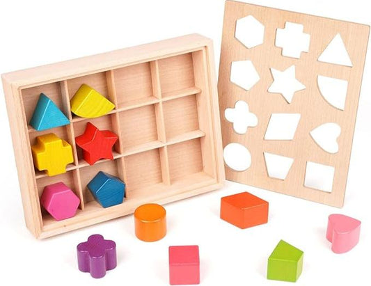 Blockplay | Sorteer Blokken In Juiste Vakken - Educatief Houten Sorteerbord