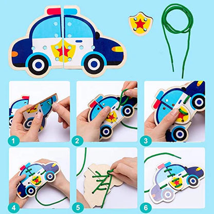 Stitchzoo | Dieren Ontdekken - Houten Rijgkaarten