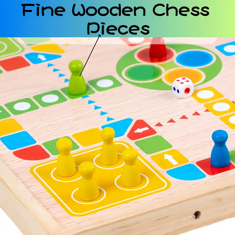 Duofun | Twee Spellen In Één - Educatief Houten Bordspel