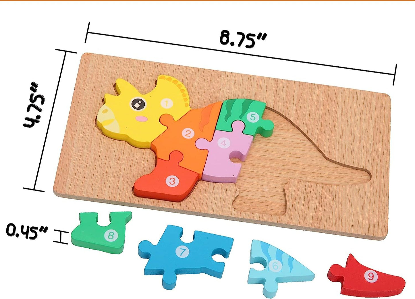 Puzzlerex | Ontdek En Leer Met Puzzelstukken - Houten Puzzel