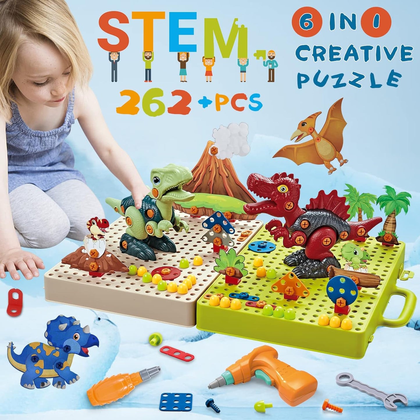 Dinocraft | Motorische Vaardigheden Ontwikkelen - Creatieve Bouwset
