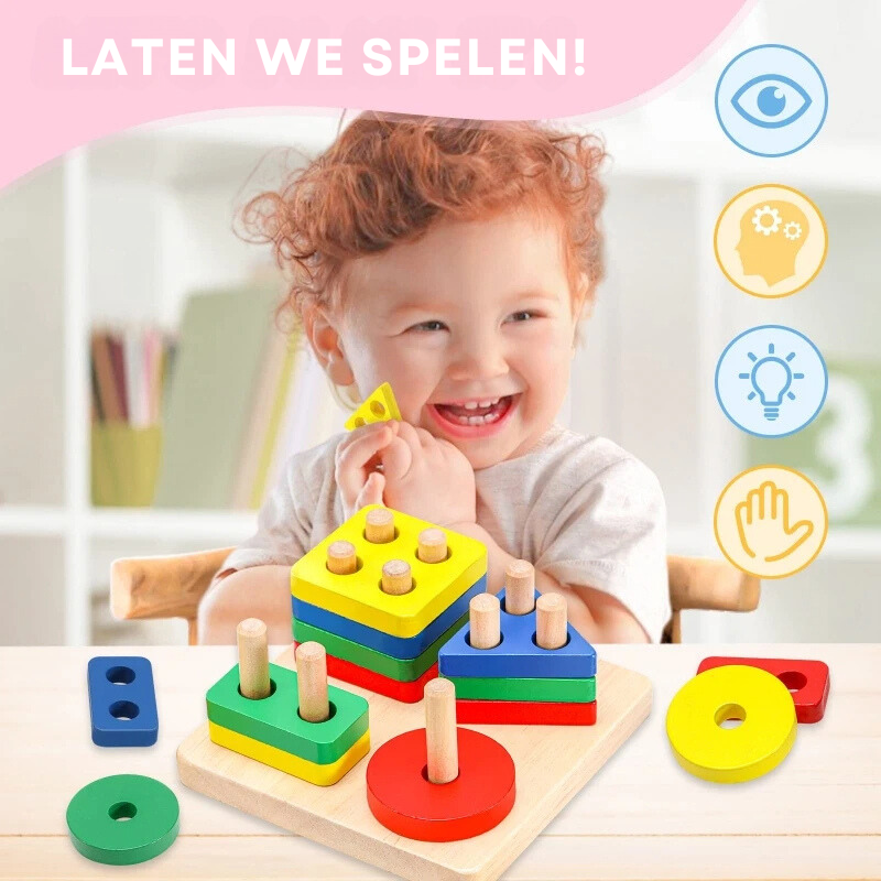 Colorstacks | Speels Leren Over Vormen En Kleuren - Montessori Geometrische Puzzel