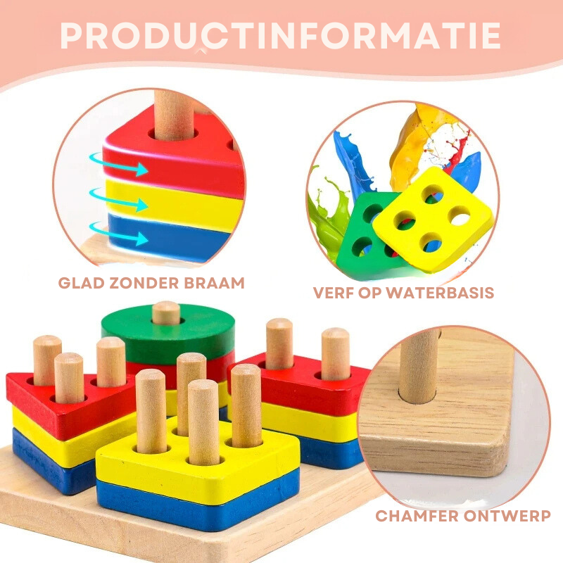 Colorstacks | Speels Leren Over Vormen En Kleuren - Montessori Geometrische Puzzel