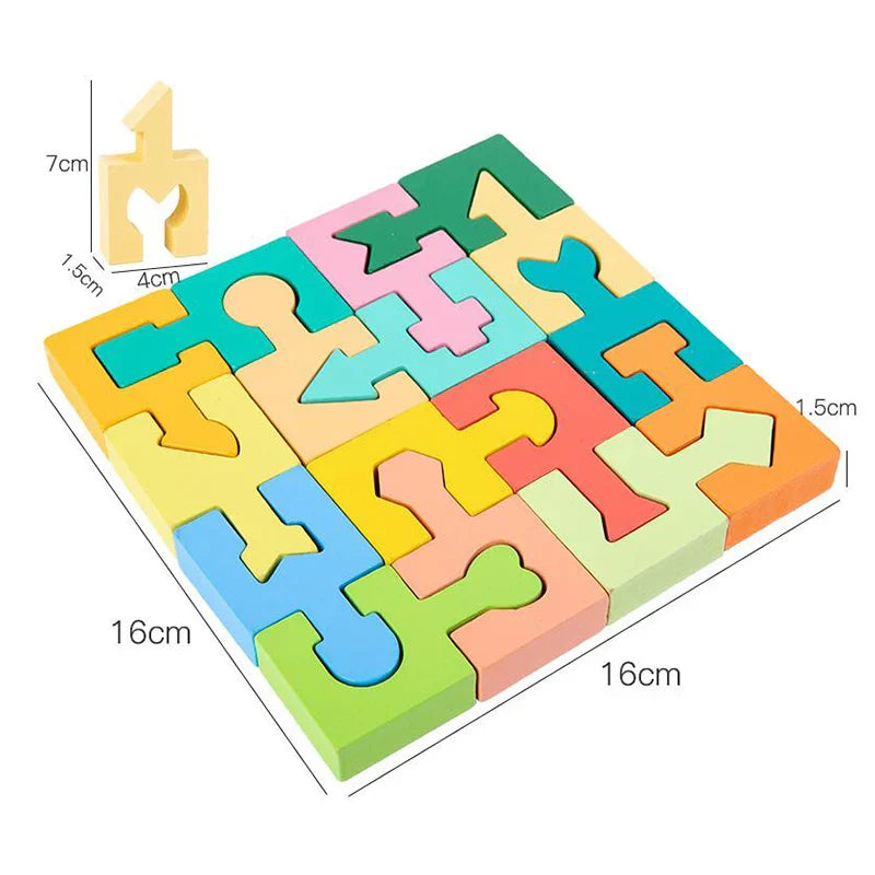 Puzzelplay | Kleuren En Vormen Herkennen - Montessori Houten Puzzel