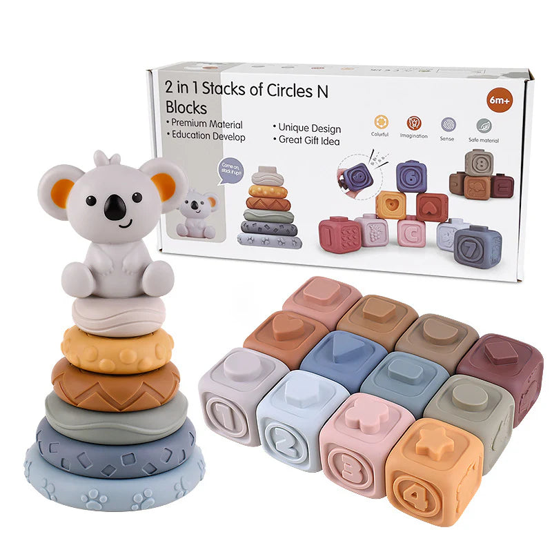 Cubbykoala | Grijp, Kauw En Stapel - Bijtspeelgoed