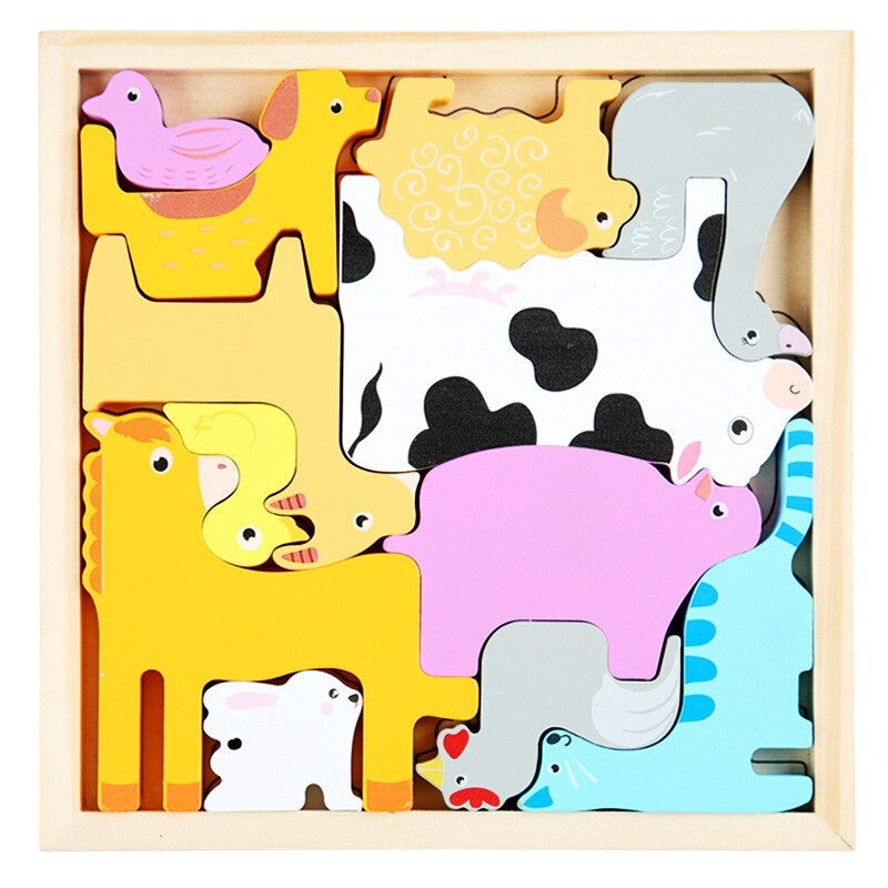 Totspuzzle | Perfect Voor Kleine Handjes - Houten Vormenpuzzel