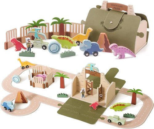 Dinoworld | Bouw En Ontdek - Houten Dinosaurussen Speelset
