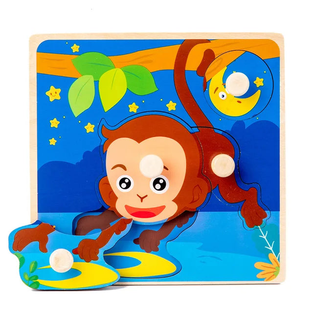 Wildwood Puzzle | Leer Dieren En Vormen Kennen - Houten Speelset