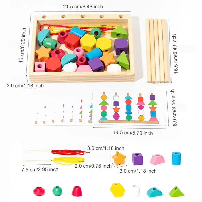Shapestacker | Stapel En Leer Vormen - Houten Puzzelspel