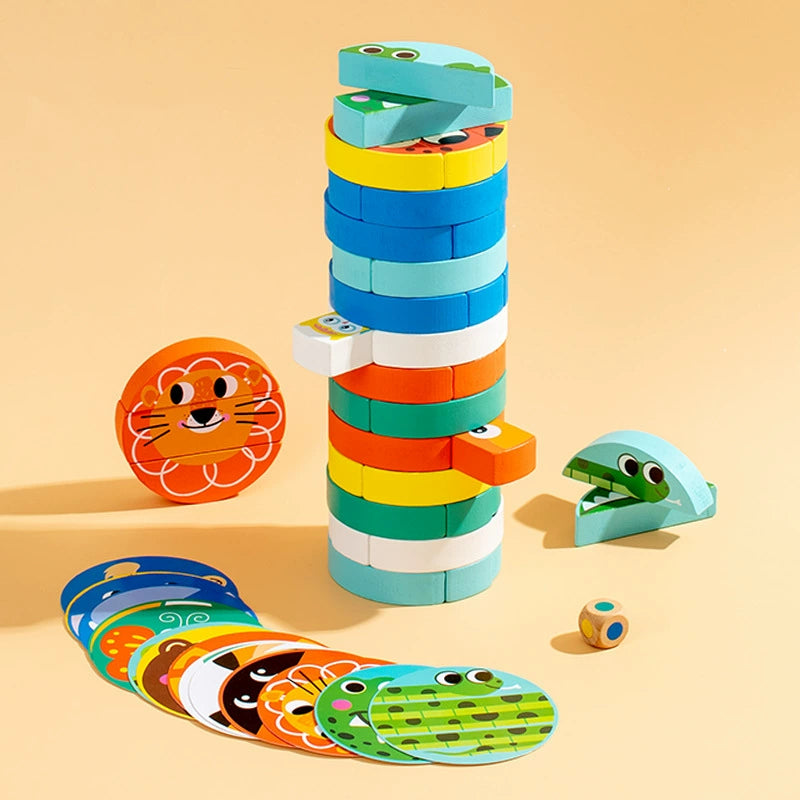 Towertots | Vormen En Kleuren Stapelen - Houten Stapelblokken