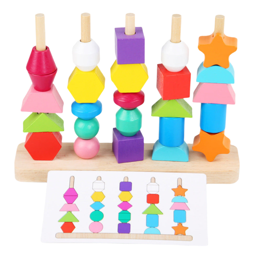 Stringshapes | Speels Rijgen En Ontdekken - Houten Rijgspeelgoed