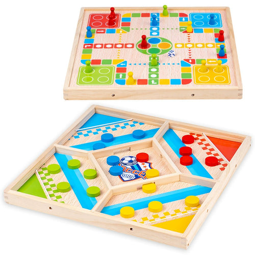 Duofun | Twee Spellen In Één - Educatief Houten Bordspel