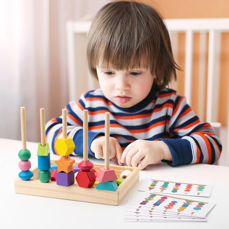 Shapestacker | Stapel En Leer Vormen - Houten Puzzelspel