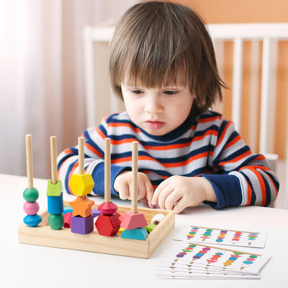 Shapestacker | Stapel En Leer Vormen - Houten Puzzelspel