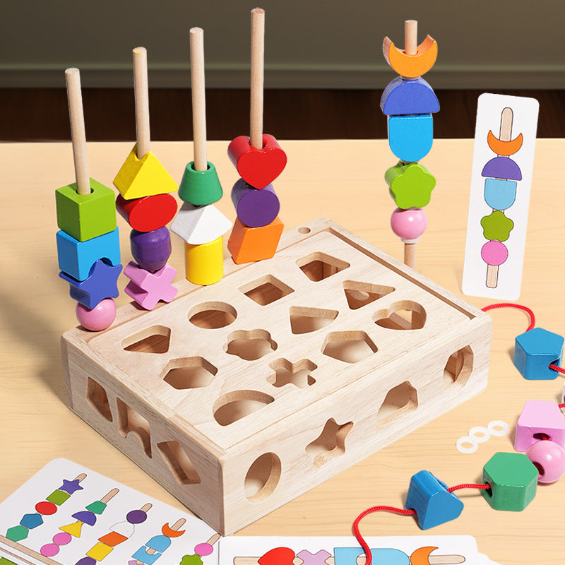 Shapestacker | Stapel En Leer Vormen - Houten Puzzelspel