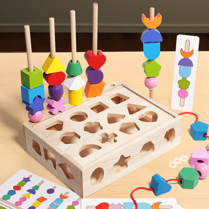 Shapestacker | Stapel En Leer Vormen - Houten Puzzelspel