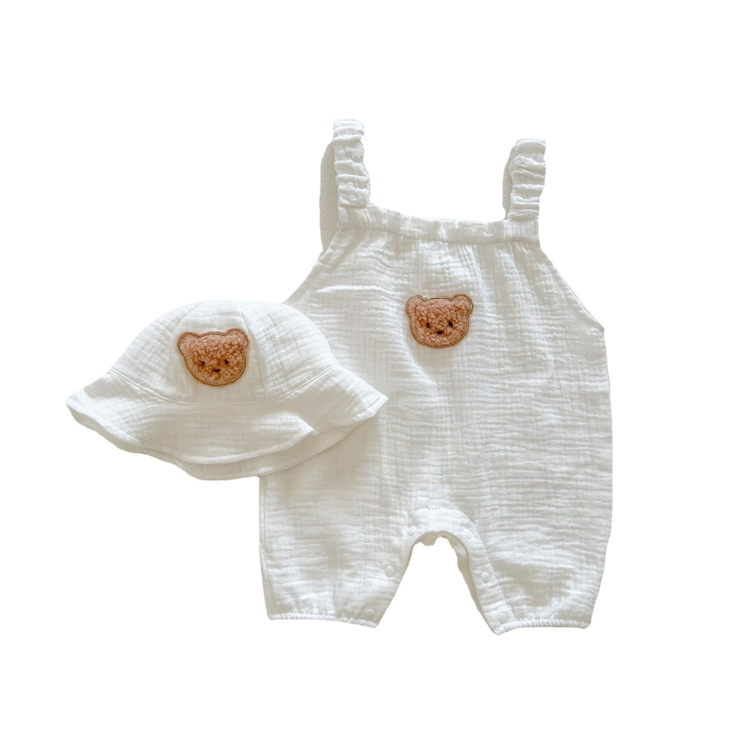 LittleLooks | Praktisch en luchtig - Babytuinbroek met hoed
