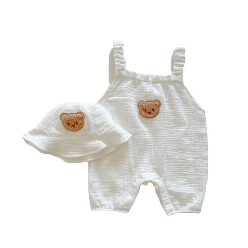 LittleLooks | Praktisch en luchtig - Babytuinbroek met hoed