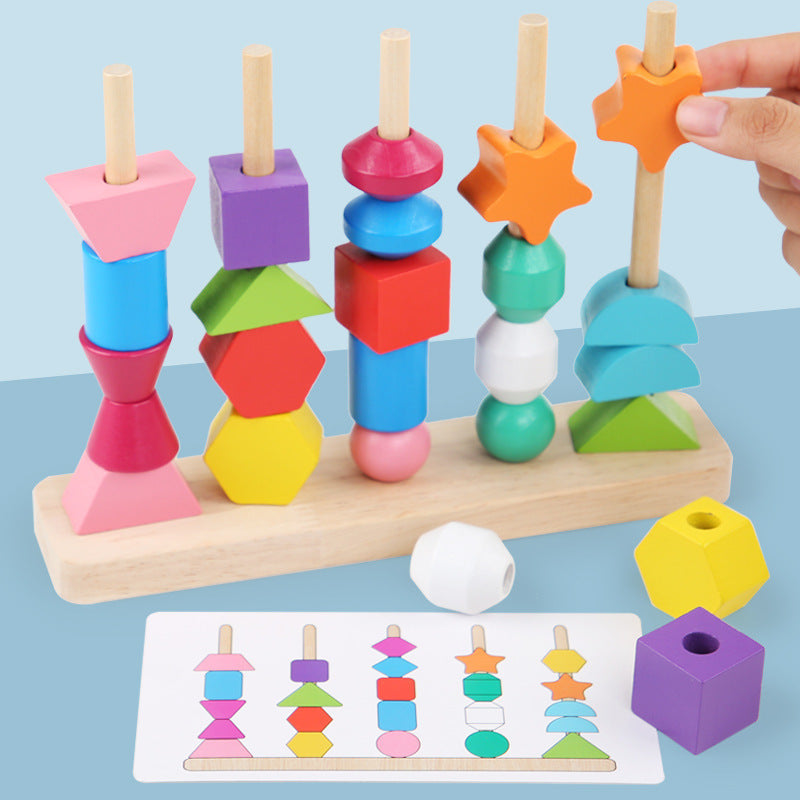 Stringshapes | Speels Rijgen En Ontdekken - Houten Rijgspeelgoed