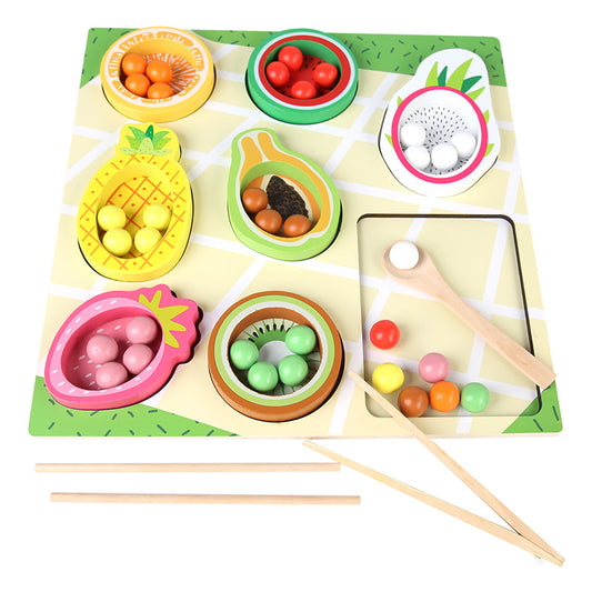 ClipCritters | Vormen & fruit – Houten sorteerspel